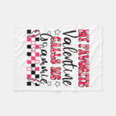 My Favorite Valentine Calls Me Grammie Valentines  Fleece Deken (Voorkant (Horizontaal))