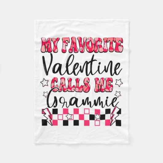 My Favorite Valentine Calls Me Grammie Valentines  Fleece Deken (Voorkant)