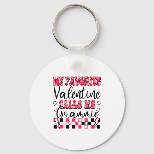 My Favorite Valentine Calls Me Grammie Valentines Sleutelhanger (Voorkant)