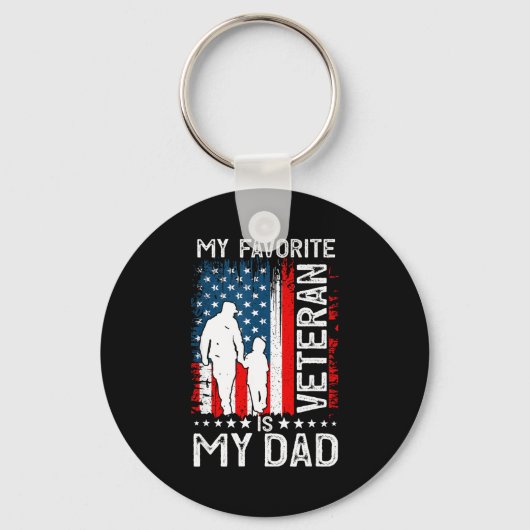 My Favorite Veteran Is My Dad Father Thank You Vet Sleutelhanger (Voorkant)