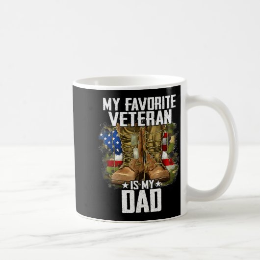 My Favorite Veteran Is My Dad Father Veterans Day  Koffiemok (Rechts)