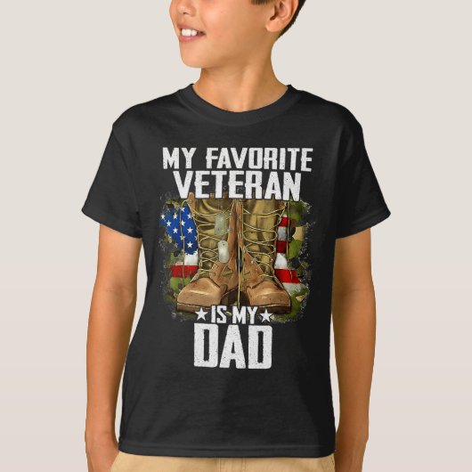My Favorite Veteran Is My Dad Father Veterans Day  T-shirt (Voorkant)