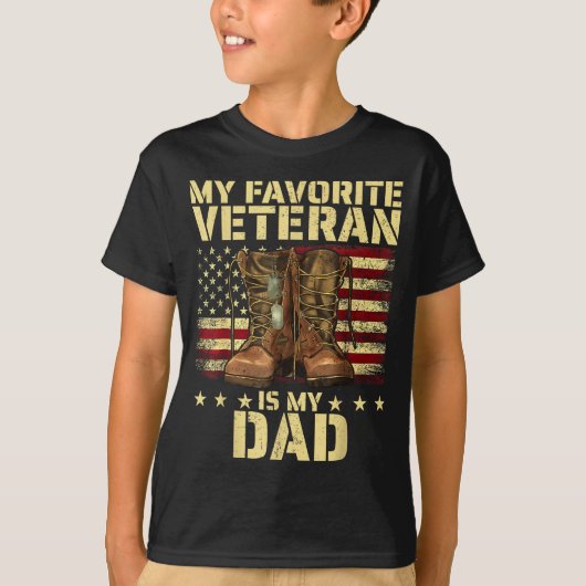 My Favorite Veteran Is My Dad Father Veterans Day  T-shirt (Voorkant)