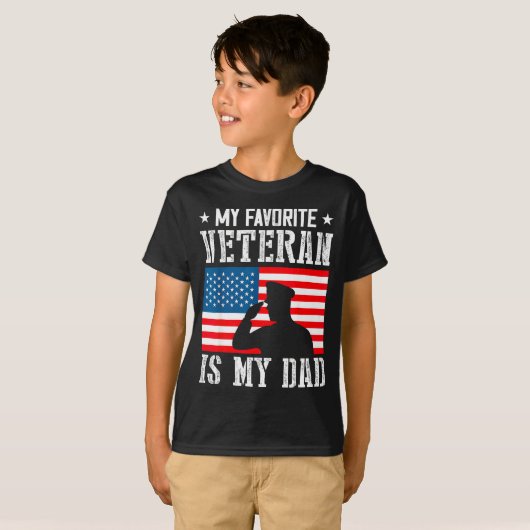 My Favorite Veteran Is My Dad Father Veterans Day  T-shirt (Voorkant volledig)