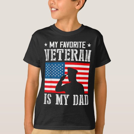 My Favorite Veteran Is My Dad Father Veterans Day  T-shirt (Voorkant)