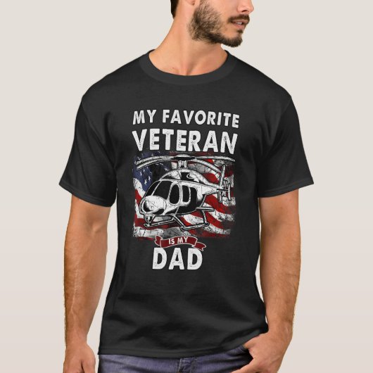 my favorite veteran is my dad, Military helicopter T-shirt (Voorkant)