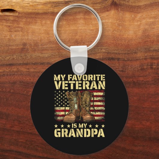 My Favorite Veteran Is My Grandpa Grandfather Vete Sleutelhanger (Voorkant)