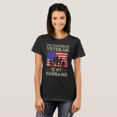 My Favorite Veteran Is My Husband American Flag Ve T-shirt (Voorkant volledig)