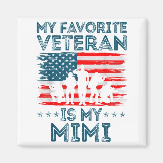 My Favorite Veteran Is My Mimi American Flag Veter Magneet (Voorkant)