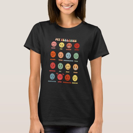 My Feeling Happy Face Emotions Groovy For Man Woma T-shirt (Voorkant)
