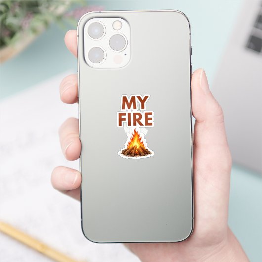 My Fire Minimal Flame Vinyl Sticker (Telefoon)