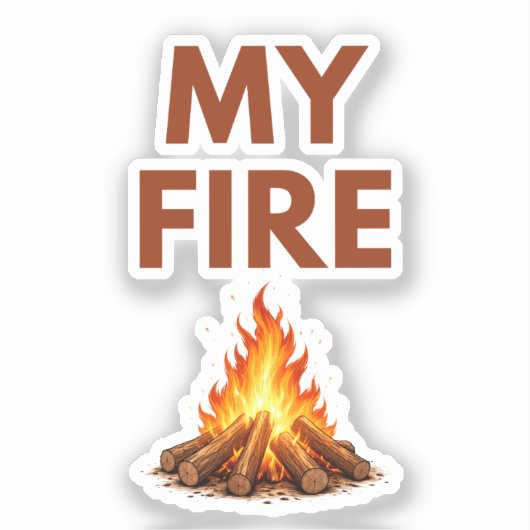 My Fire Minimal Flame Vinyl Sticker (Voorkant)