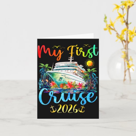 My First 2026 Cruise Trip Kids Vacation Matching F Kaart (Gele Bloem)