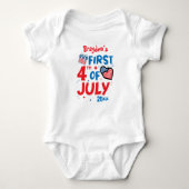 My first 4th of July 2022 personalized name & year Romper (Voorkant)