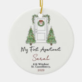 My First Apartment Custom Name & Address Keramisch Ornament (Voorkant)