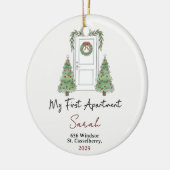 My First Apartment Custom Name & Address Keramisch Ornament (Links)