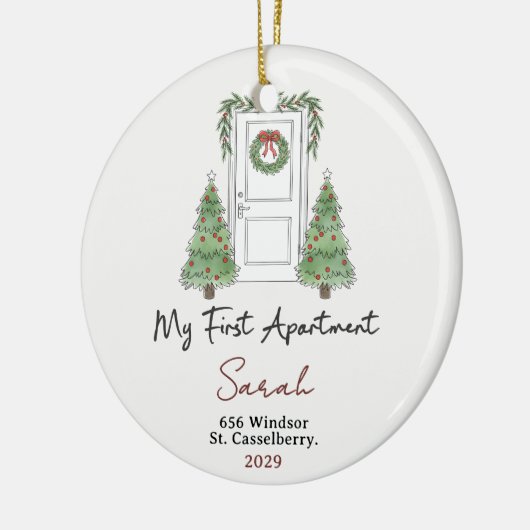 My First Apartment Custom Name & Address Keramisch Ornament (Links)