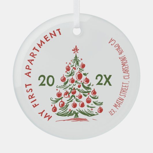 My First apartment keepsake fireplace Whimsical Glas Ornament (Voorkant)