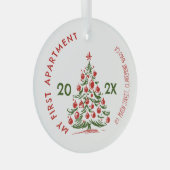 My First apartment keepsake fireplace Whimsical Glas Ornament (Voorkant Rechts)