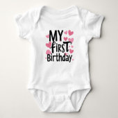 My first birthday , birthday for kids romper (Voorkant)