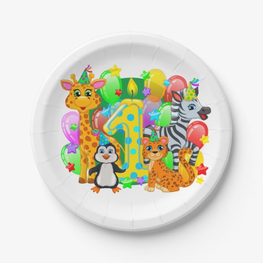 My First Birthday Party Paper Plates Papieren Bordje (Voorkant)