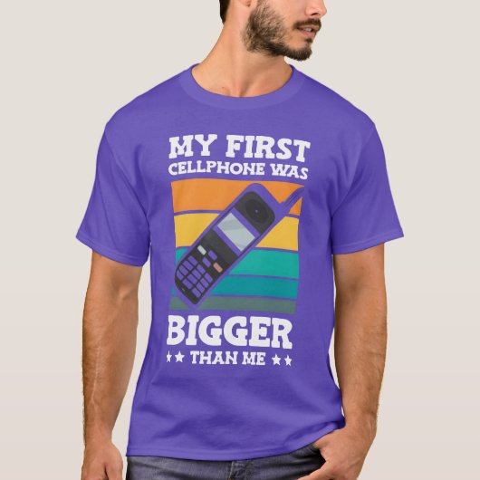 My First Cellphone Was Bigger Retro Phone 90s fami T-shirt (Voorkant)