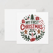 My First Christmas 1st Xmas Family Matching Baby  Feestdagenkaart (Voorkant / Achterkant)