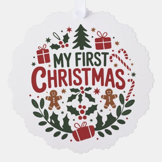 My First Christmas 1st Xmas Family Matching Baby  Ornament Kaart (Voorkant)