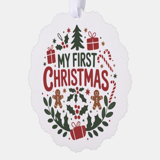 My First Christmas 1st Xmas Family Matching Baby  Ornament Kaart (Links)