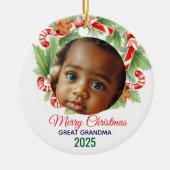 My First Christmas 2025: Personalized Photo  Keramisch Ornament (Voorkant)