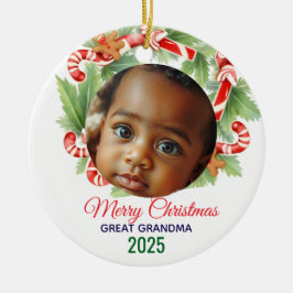 My First Christmas 2025: Personalized Photo Keramisch Ornament