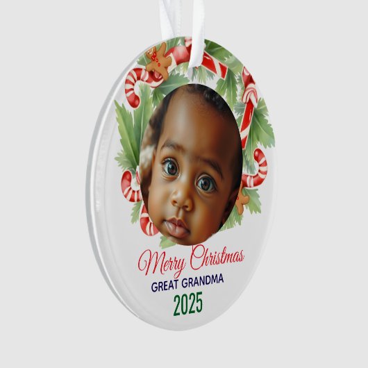 My First Christmas 2025: Personalized Photo  Ornament (voorkant)