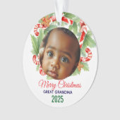 My First Christmas 2025: Personalized Photo Ornament (voorkant)
