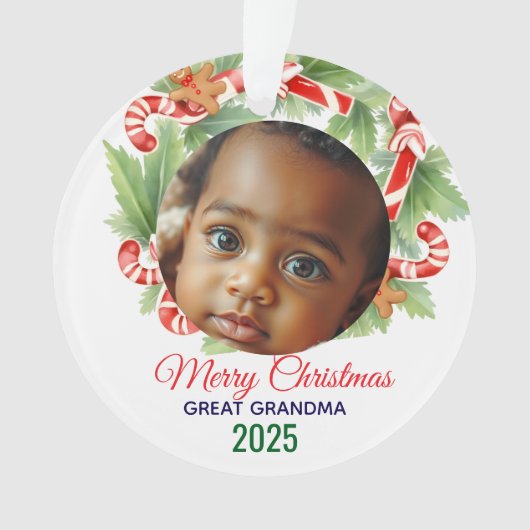 My First Christmas 2025: Personalized Photo Ornament (voorkant)