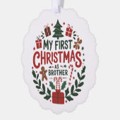 My First Christmas As Brother Family Matching  Ornament Kaart (Links)