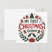 My First Christmas As Grandma Family Matching Feestdagenkaart (Voorkant / Achterkant)
