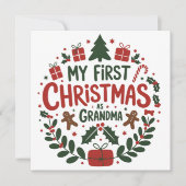 My First Christmas As Grandma Family Matching Feestdagenkaart (Voorkant)