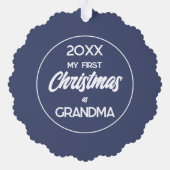 My First Christmas as Grandma Ornament Kaart (Achterkant)