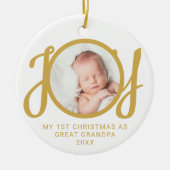 My First Christmas As Great Grandpa Photo Gold  Keramisch Ornament (Voorkant)