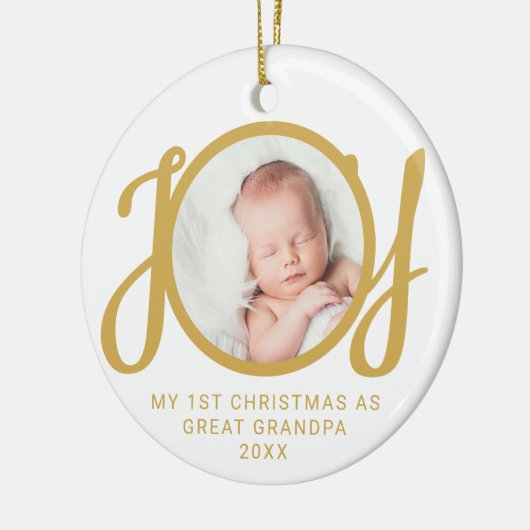 My First Christmas As Great Grandpa Photo Gold  Keramisch Ornament (Links)