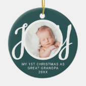 My First Christmas As Great Grandpa Photo Green Keramisch Ornament (Voorkant)