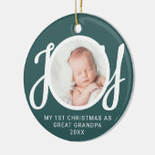 My First Christmas As Great Grandpa Photo Green Keramisch Ornament (Links)