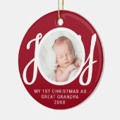 My First Christmas As Great Grandpa Photo Red Keramisch Ornament (Links)