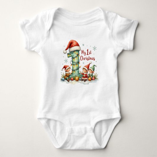 My First Christmas Baby Bodysuit (Voorkant)