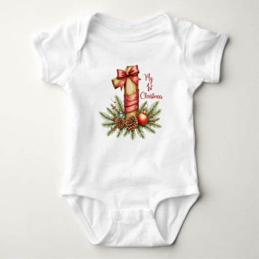 My First Christmas Baby Bodysuit (Voorkant)