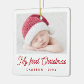 My first Christmas baby photo name year Keramisch Ornament (Links)