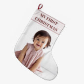 My First Christmas Baby Photo Stocking Grote Kerstsok (Voorkant (Hangend))