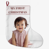 My First Christmas Baby Photo Stocking Grote Kerstsok (Voorkant)