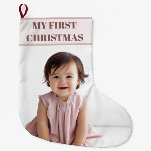 My First Christmas Baby Photo Stocking Grote Kerstsok (Voorkant)