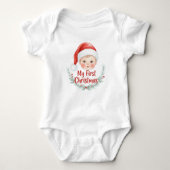 My First Christmas Baby Pine Holiday Romper (Voorkant)